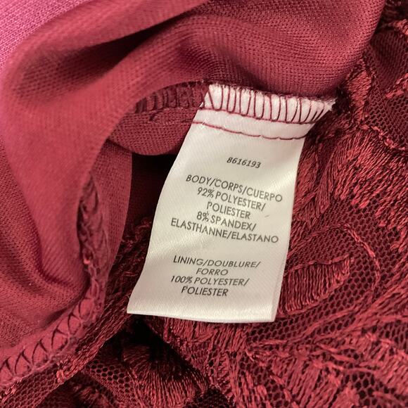 JS Collections Women's Formal Dress Size 4 Red Lace Long Sleeve Evening Gown - Picture 8 of 11